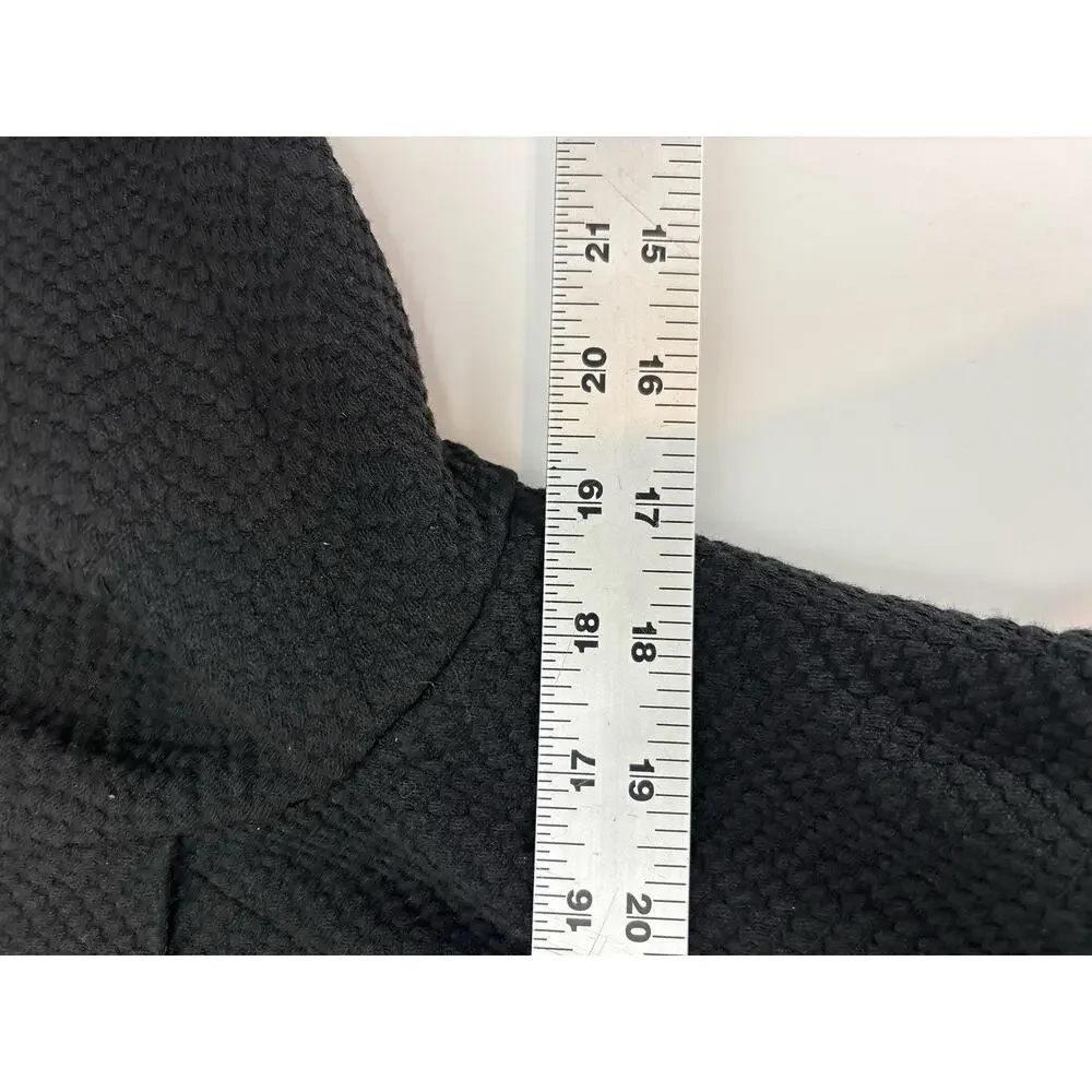 Joan Rivers Womens Black Textured Blazer Jacket Size Medium Gold Buttons Pockets